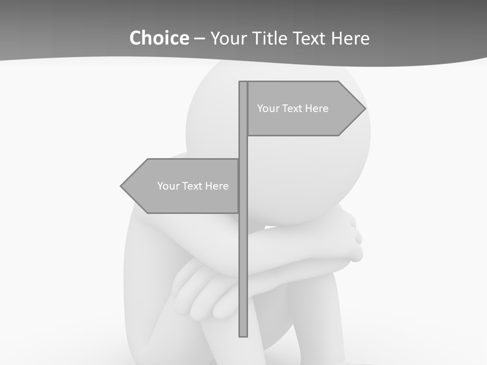 A Person Sitting On The Ground With His Arms Crossed PowerPoint Template