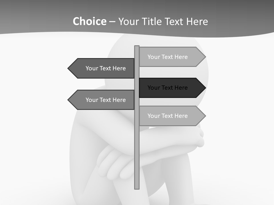 A Person Sitting On The Ground With His Arms Crossed PowerPoint Template
