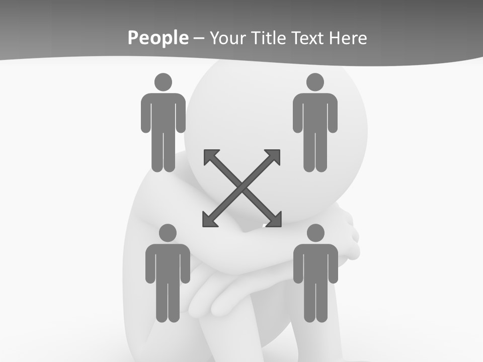 A Person Sitting On The Ground With His Arms Crossed PowerPoint Template