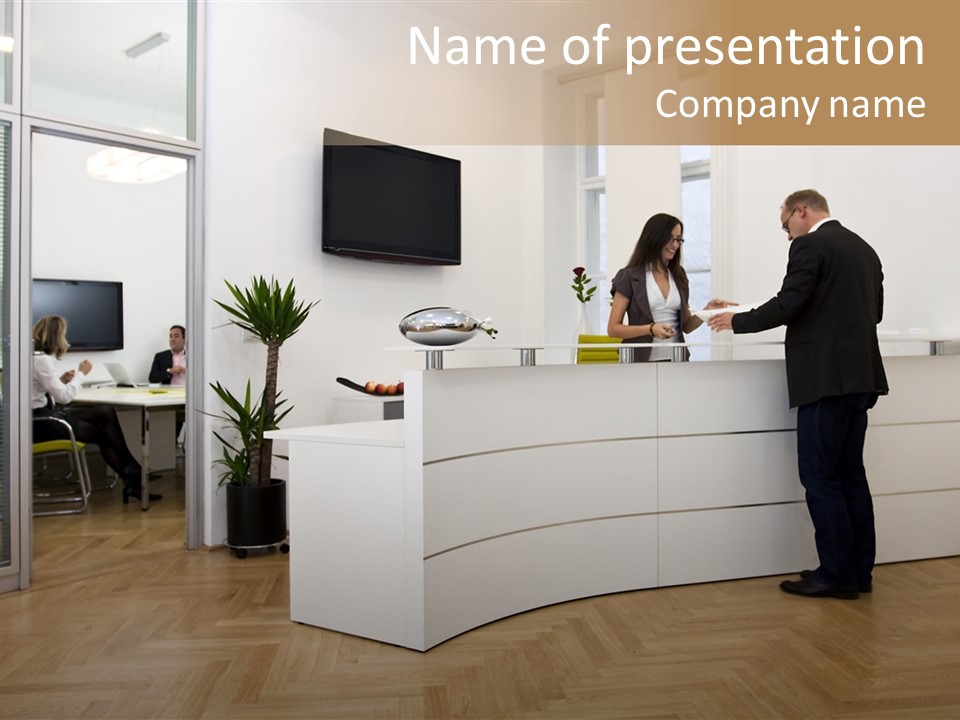 White Representative Negocios PowerPoint Template