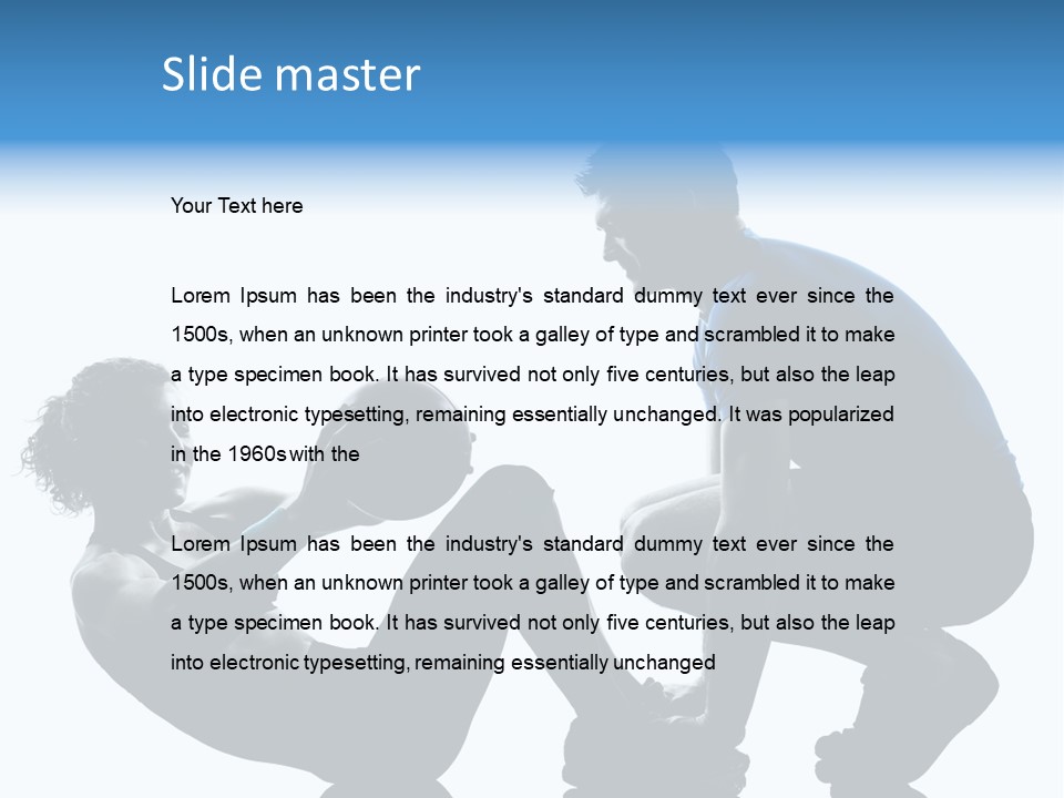 Two Bodybuilding Silhouette PowerPoint Template