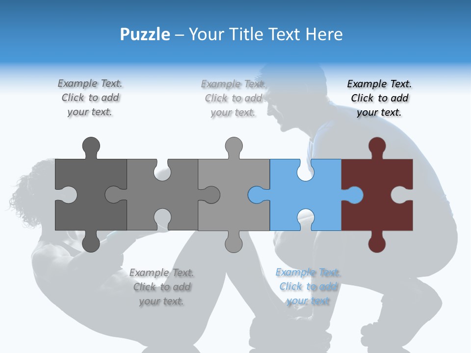 Two Bodybuilding Silhouette PowerPoint Template