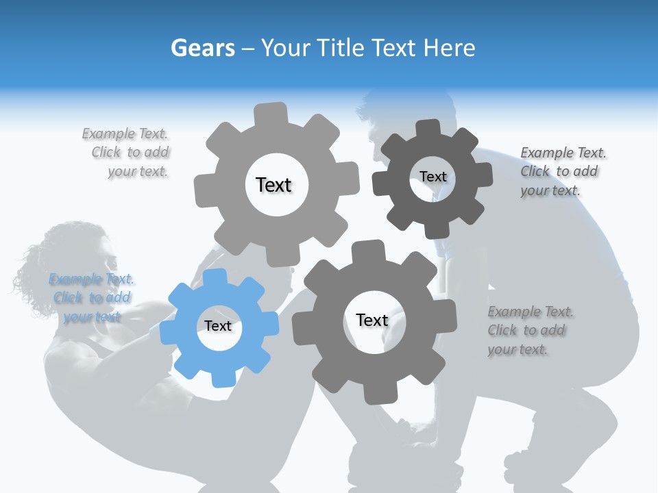 Two Bodybuilding Silhouette PowerPoint Template