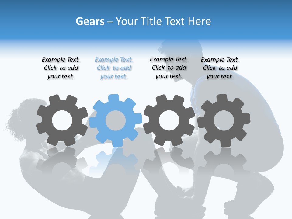 Two Bodybuilding Silhouette PowerPoint Template