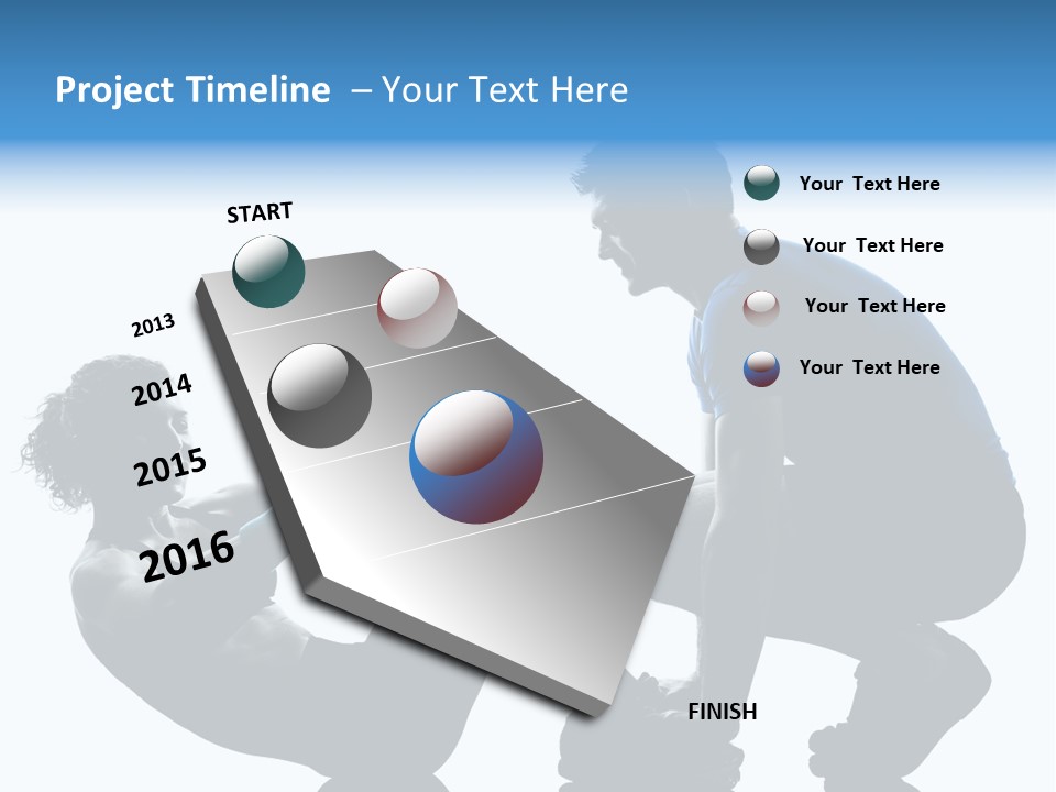 Two Bodybuilding Silhouette PowerPoint Template