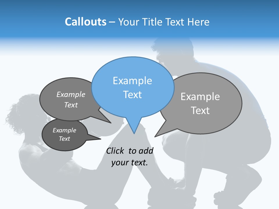 Two Bodybuilding Silhouette PowerPoint Template