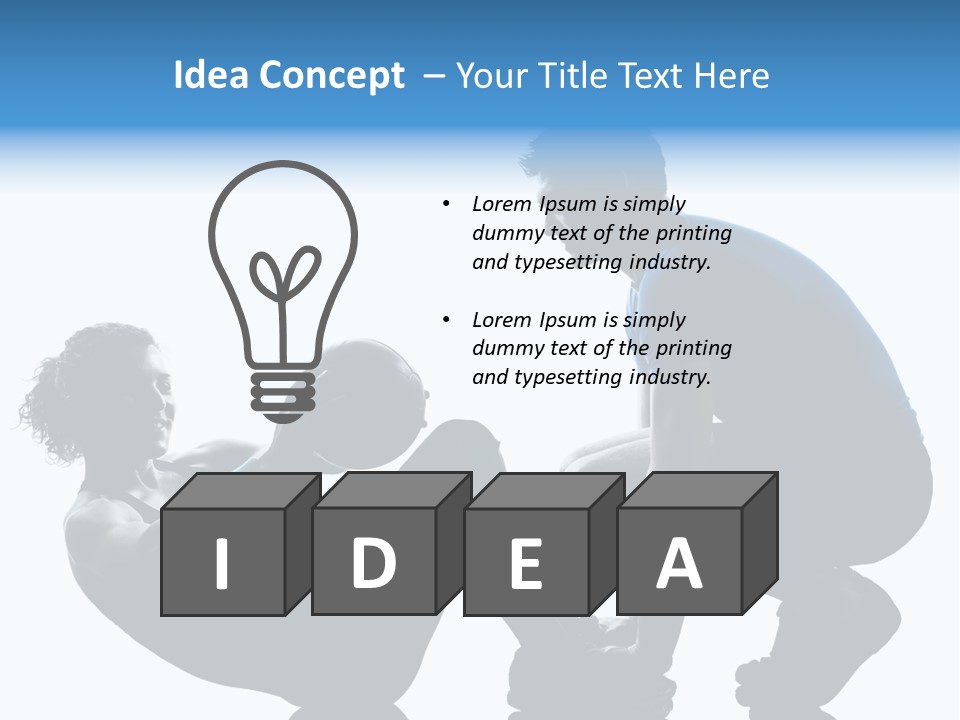 Two Bodybuilding Silhouette PowerPoint Template