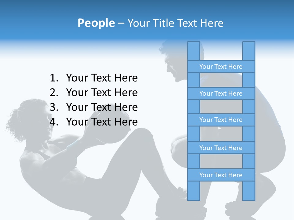 Two Bodybuilding Silhouette PowerPoint Template