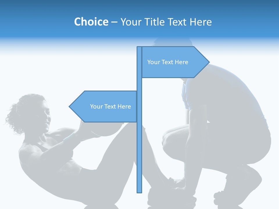 Two Bodybuilding Silhouette PowerPoint Template