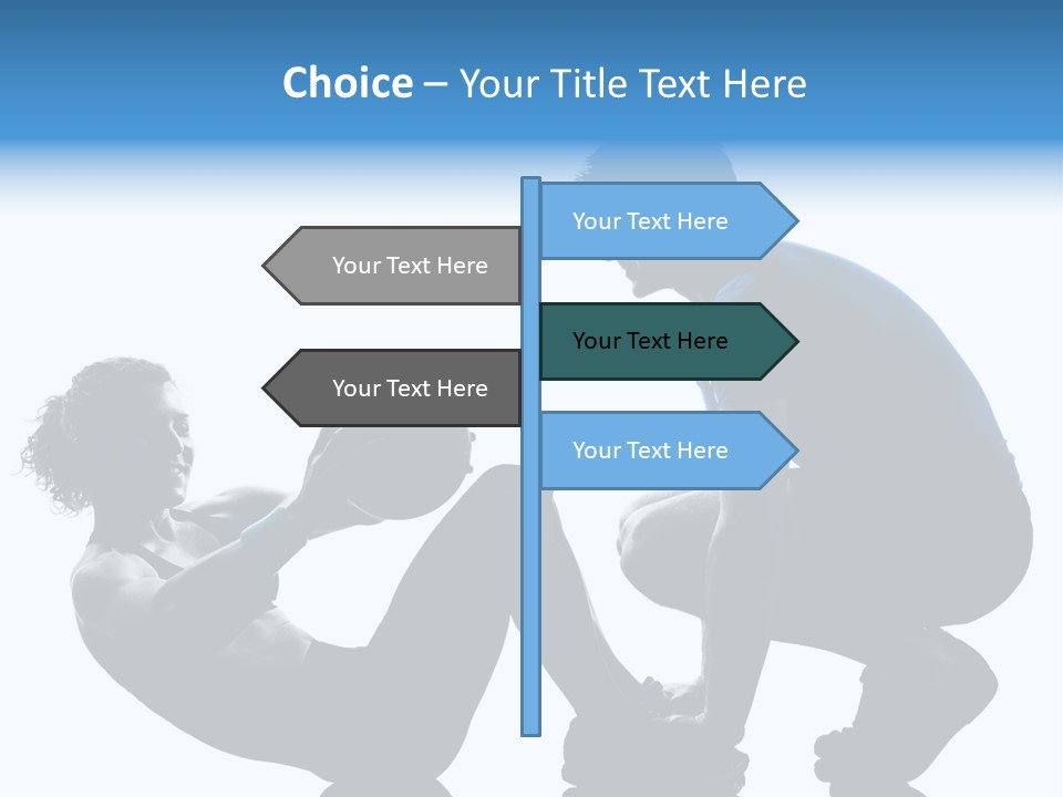 Two Bodybuilding Silhouette PowerPoint Template