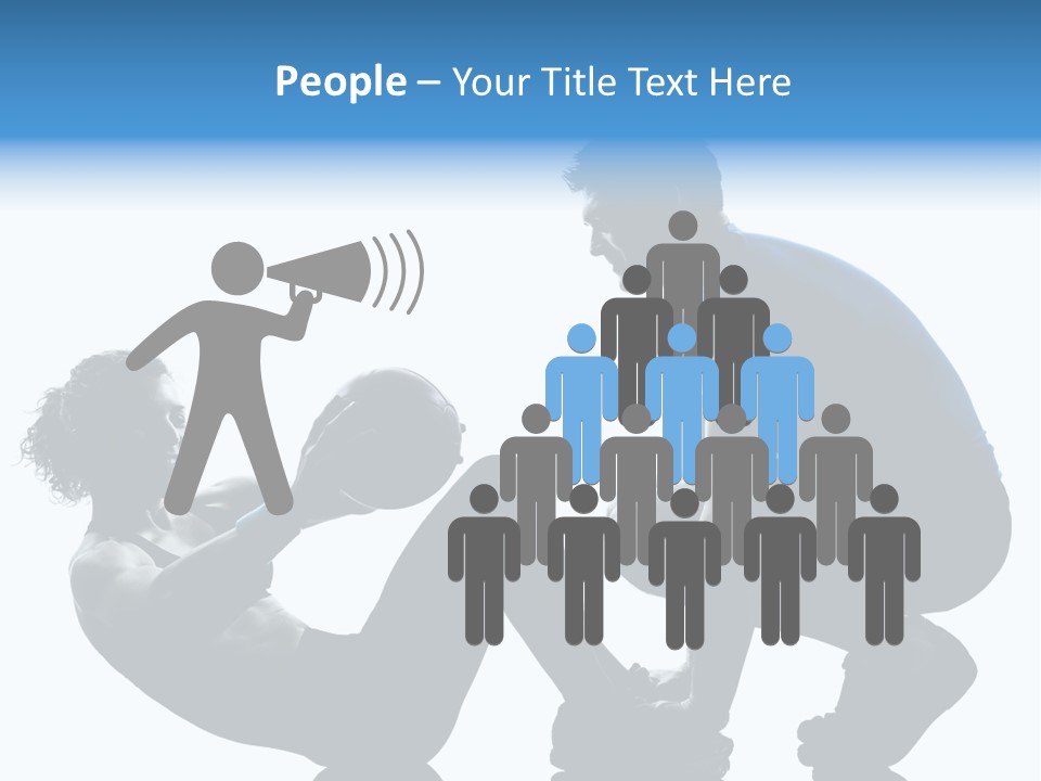 Two Bodybuilding Silhouette PowerPoint Template