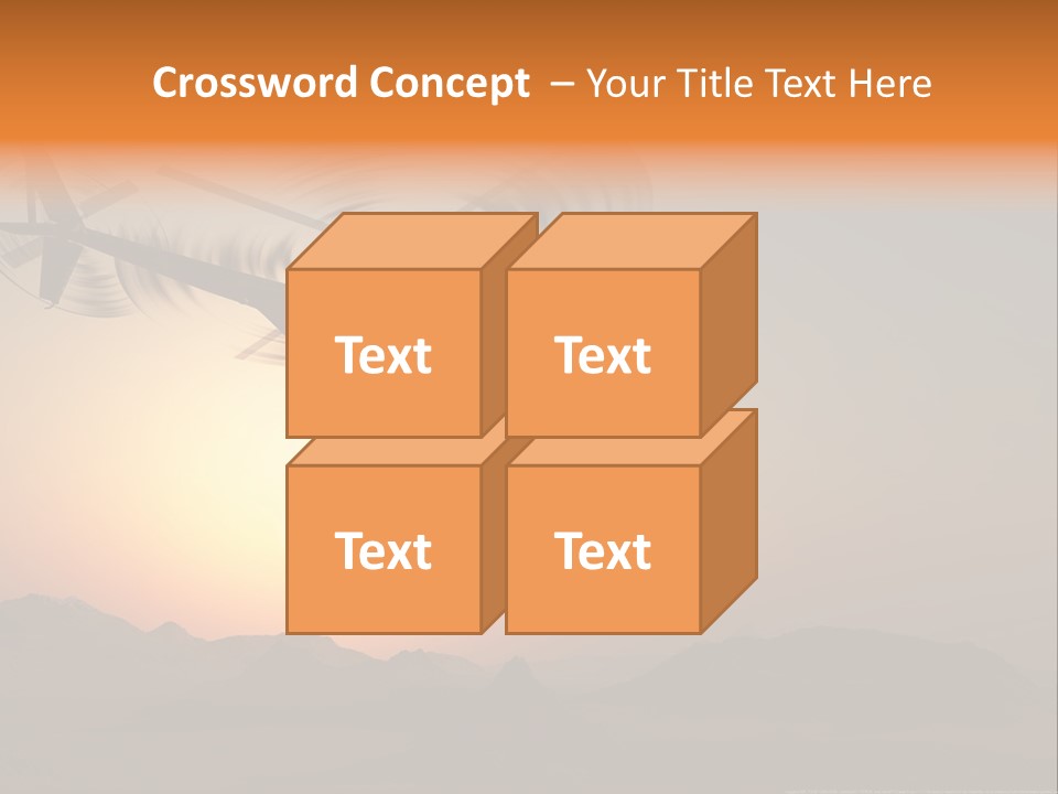 A Helicopter Flying Over A Mountain At Sunset PowerPoint Template