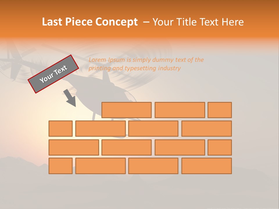 A Helicopter Flying Over A Mountain At Sunset PowerPoint Template