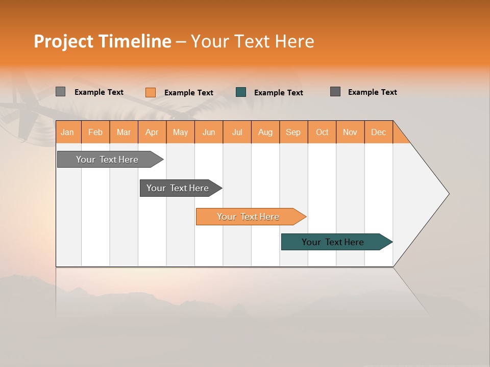 A Helicopter Flying Over A Mountain At Sunset PowerPoint Template
