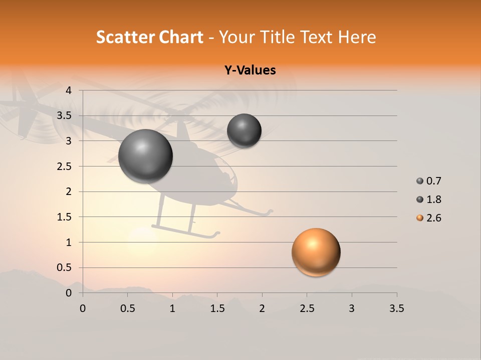 A Helicopter Flying Over A Mountain At Sunset PowerPoint Template