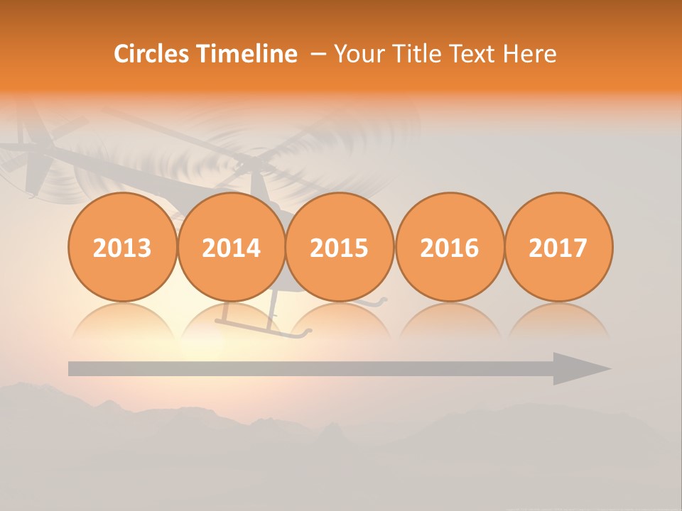 A Helicopter Flying Over A Mountain At Sunset PowerPoint Template