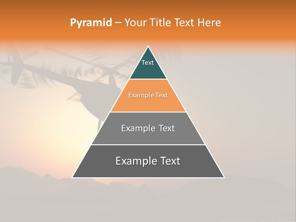 A Helicopter Flying Over A Mountain At Sunset PowerPoint Template