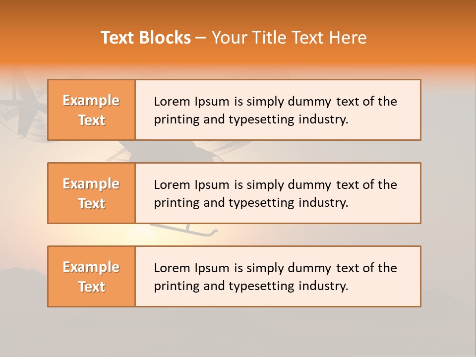 A Helicopter Flying Over A Mountain At Sunset PowerPoint Template