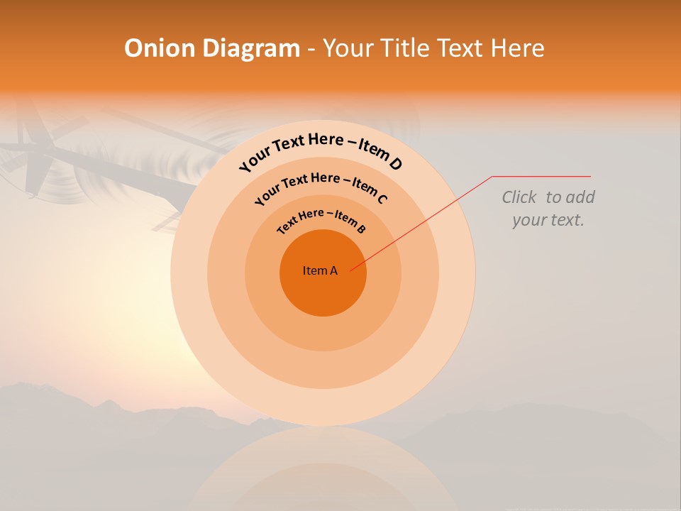 A Helicopter Flying Over A Mountain At Sunset PowerPoint Template