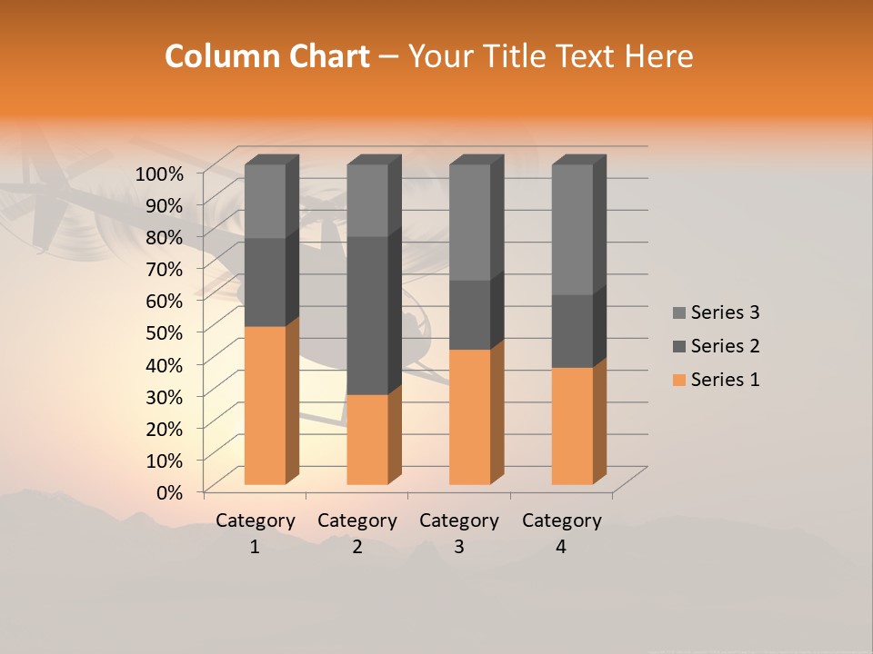 A Helicopter Flying Over A Mountain At Sunset PowerPoint Template