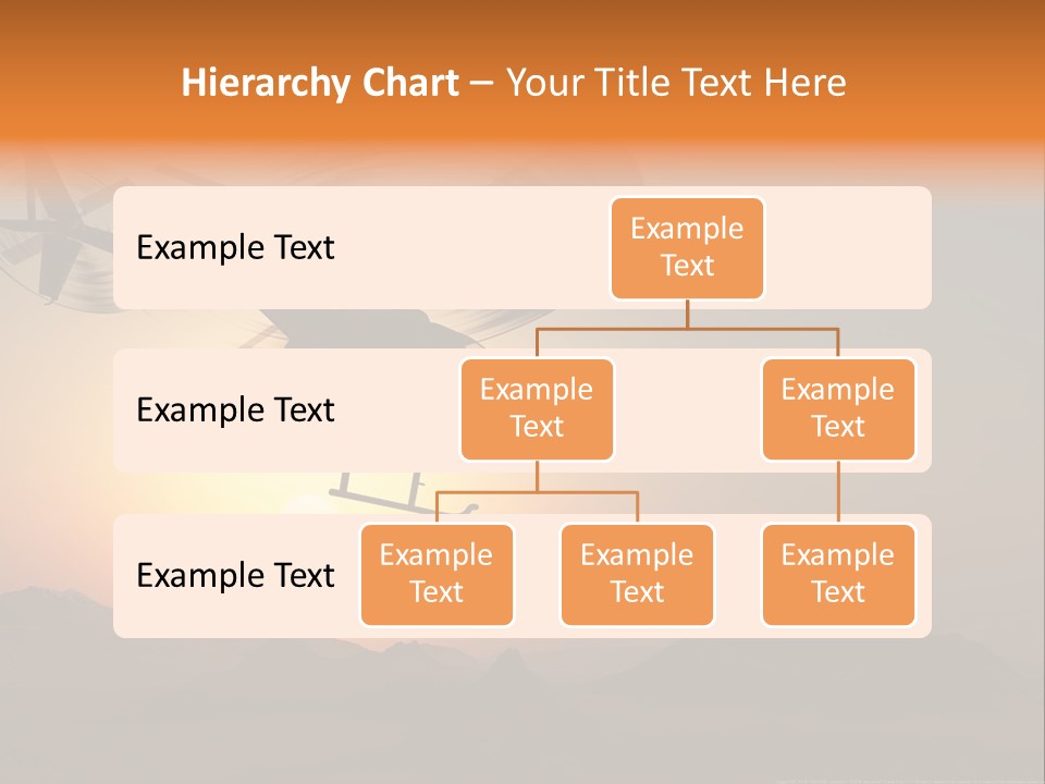 A Helicopter Flying Over A Mountain At Sunset PowerPoint Template