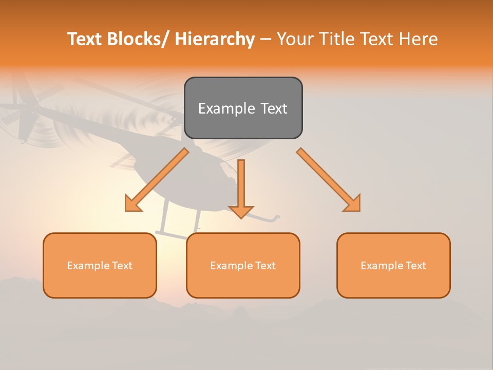 A Helicopter Flying Over A Mountain At Sunset PowerPoint Template