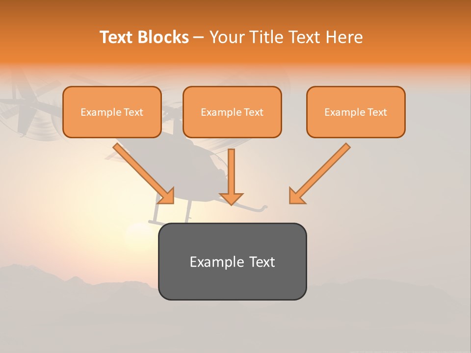 A Helicopter Flying Over A Mountain At Sunset PowerPoint Template