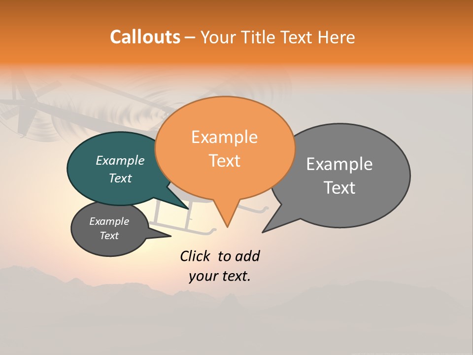 A Helicopter Flying Over A Mountain At Sunset PowerPoint Template