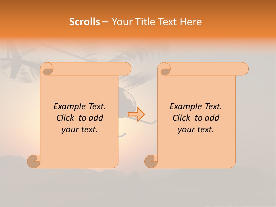 A Helicopter Flying Over A Mountain At Sunset PowerPoint Template
