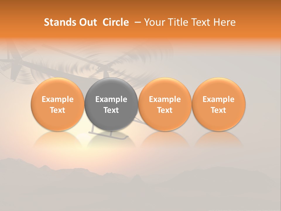 A Helicopter Flying Over A Mountain At Sunset PowerPoint Template