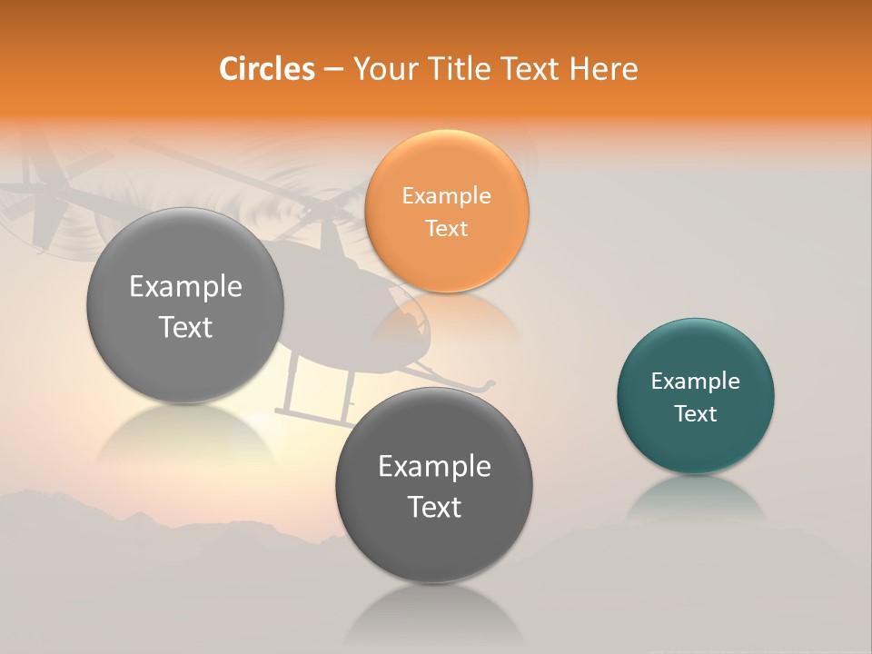 A Helicopter Flying Over A Mountain At Sunset PowerPoint Template