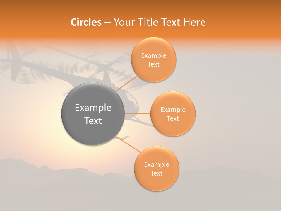 A Helicopter Flying Over A Mountain At Sunset PowerPoint Template