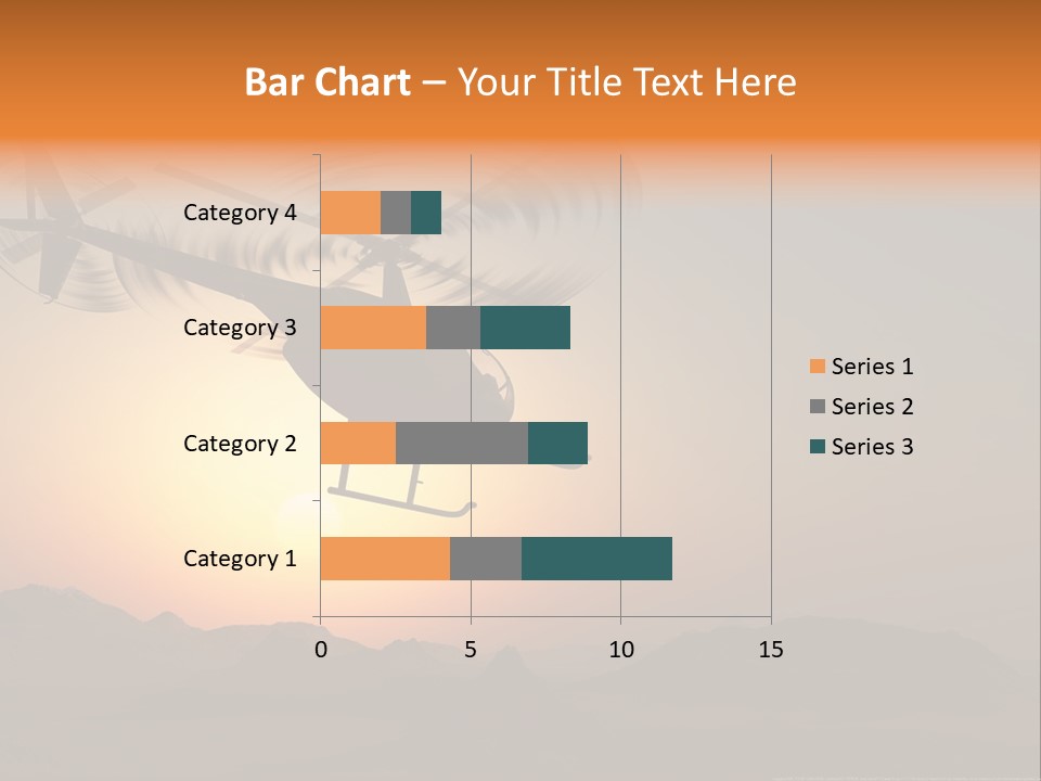 A Helicopter Flying Over A Mountain At Sunset PowerPoint Template