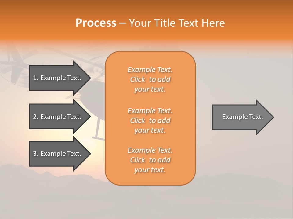 A Helicopter Flying Over A Mountain At Sunset PowerPoint Template