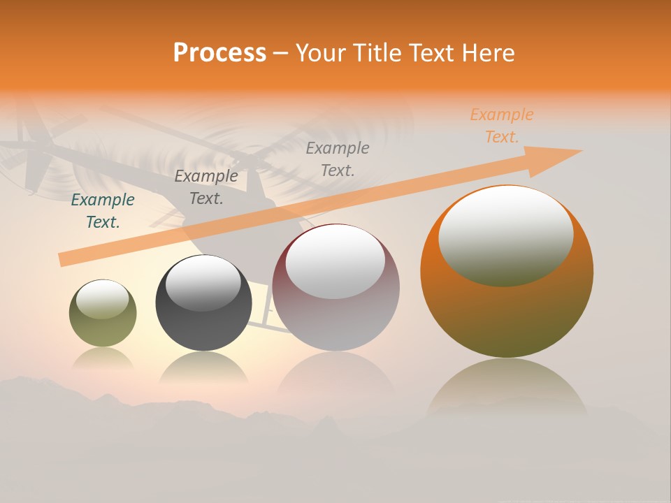 A Helicopter Flying Over A Mountain At Sunset PowerPoint Template