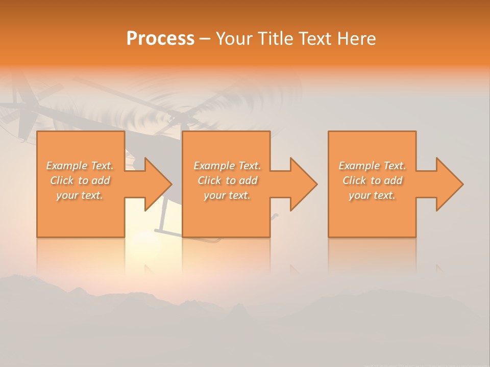 A Helicopter Flying Over A Mountain At Sunset PowerPoint Template