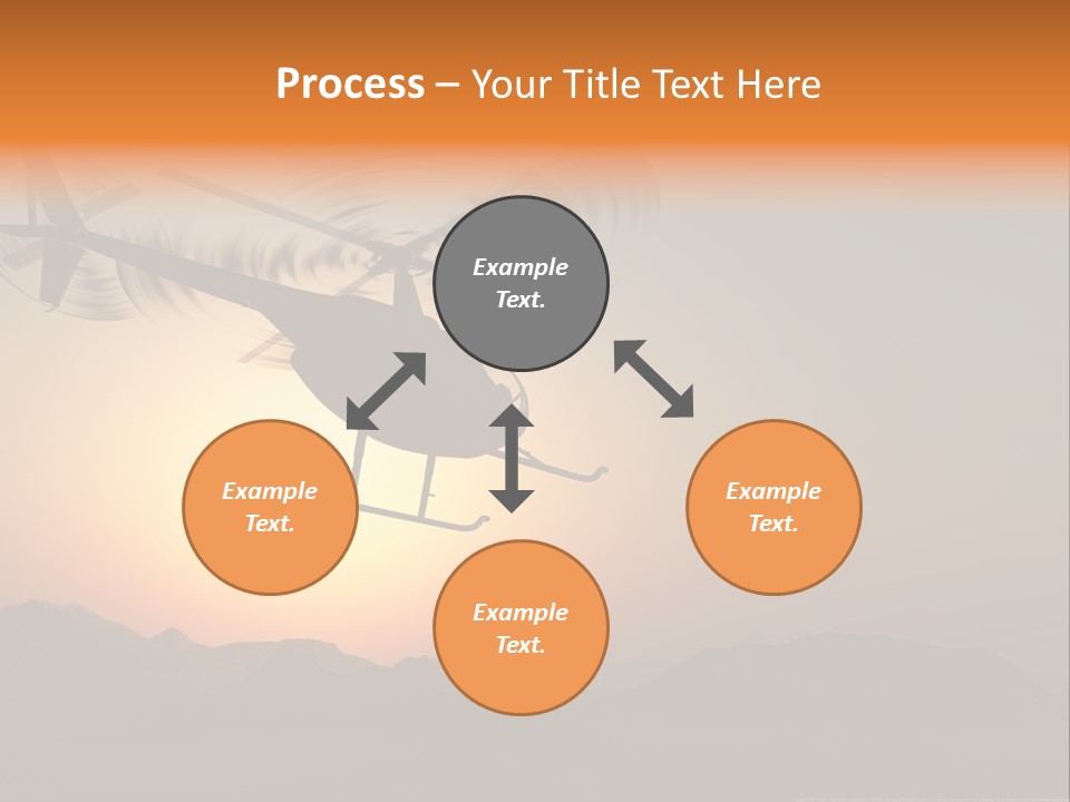 A Helicopter Flying Over A Mountain At Sunset PowerPoint Template