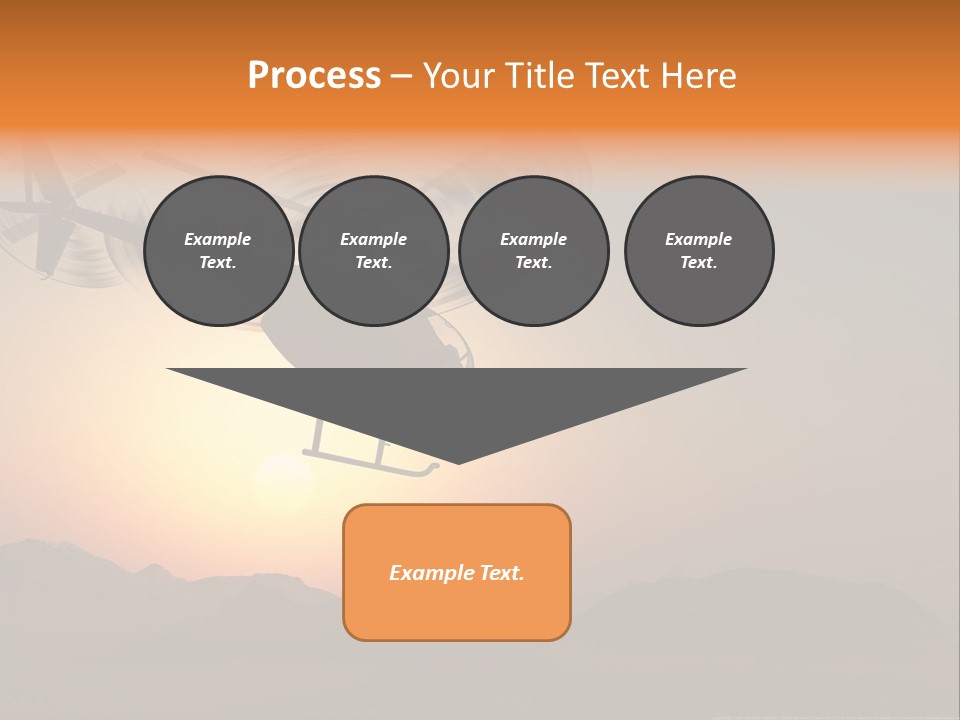 A Helicopter Flying Over A Mountain At Sunset PowerPoint Template