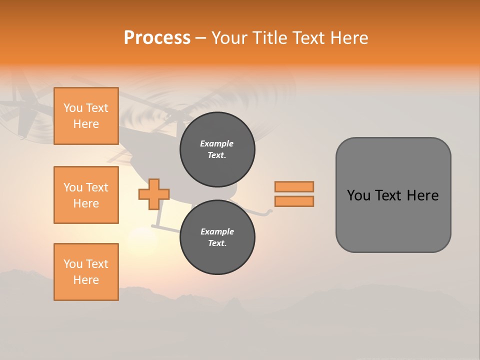 A Helicopter Flying Over A Mountain At Sunset PowerPoint Template