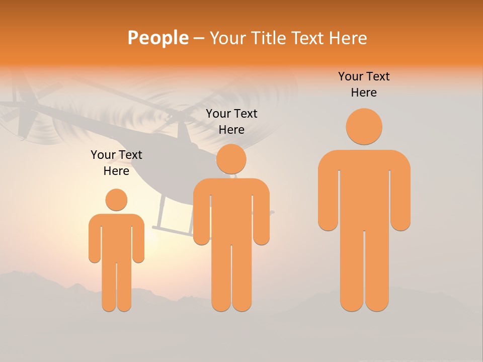 A Helicopter Flying Over A Mountain At Sunset PowerPoint Template