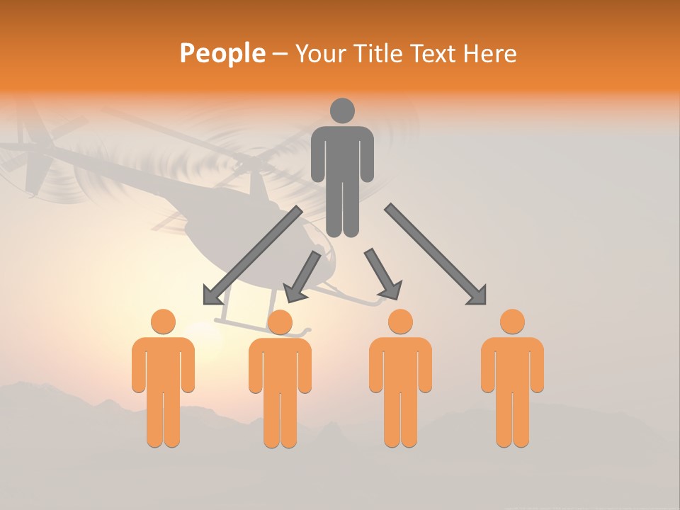 A Helicopter Flying Over A Mountain At Sunset PowerPoint Template
