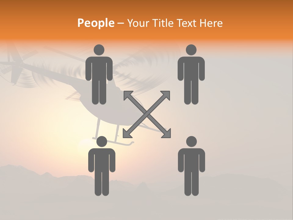 A Helicopter Flying Over A Mountain At Sunset PowerPoint Template