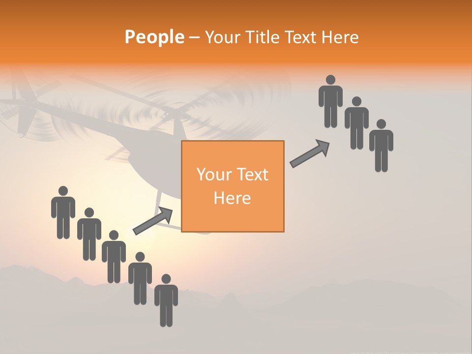 A Helicopter Flying Over A Mountain At Sunset PowerPoint Template