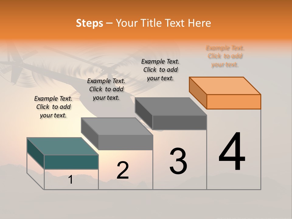 A Helicopter Flying Over A Mountain At Sunset PowerPoint Template
