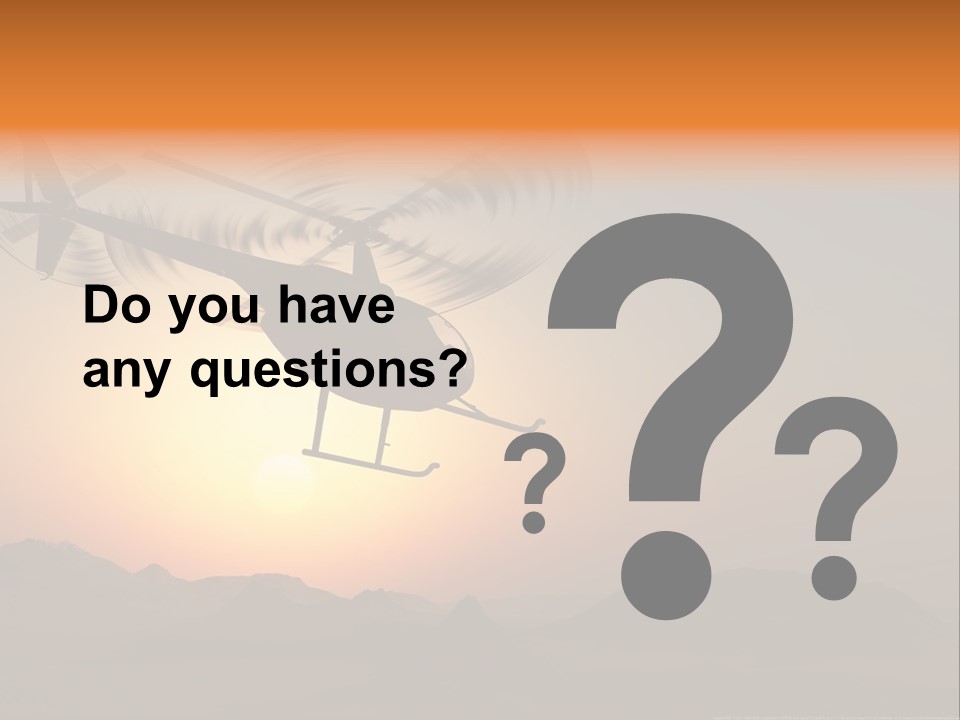 A Helicopter Flying Over A Mountain At Sunset PowerPoint Template