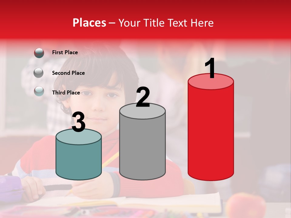 Boy Write Homework PowerPoint Template