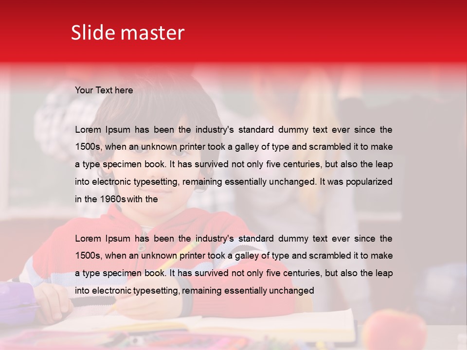 Boy Write Homework PowerPoint Template