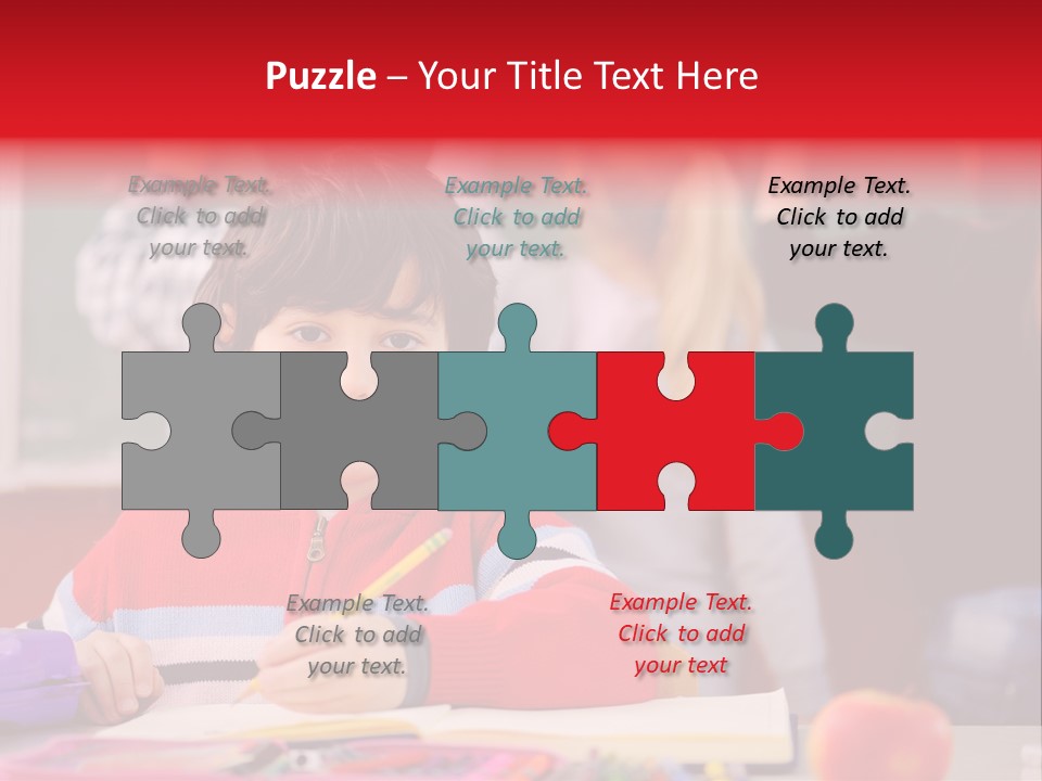 Boy Write Homework PowerPoint Template