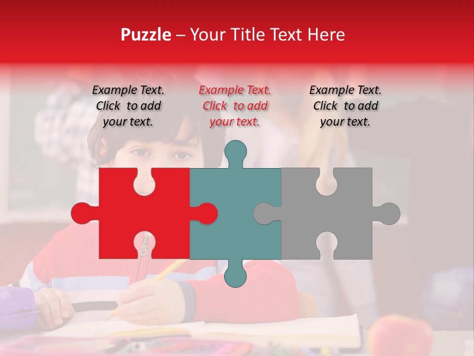 Boy Write Homework PowerPoint Template