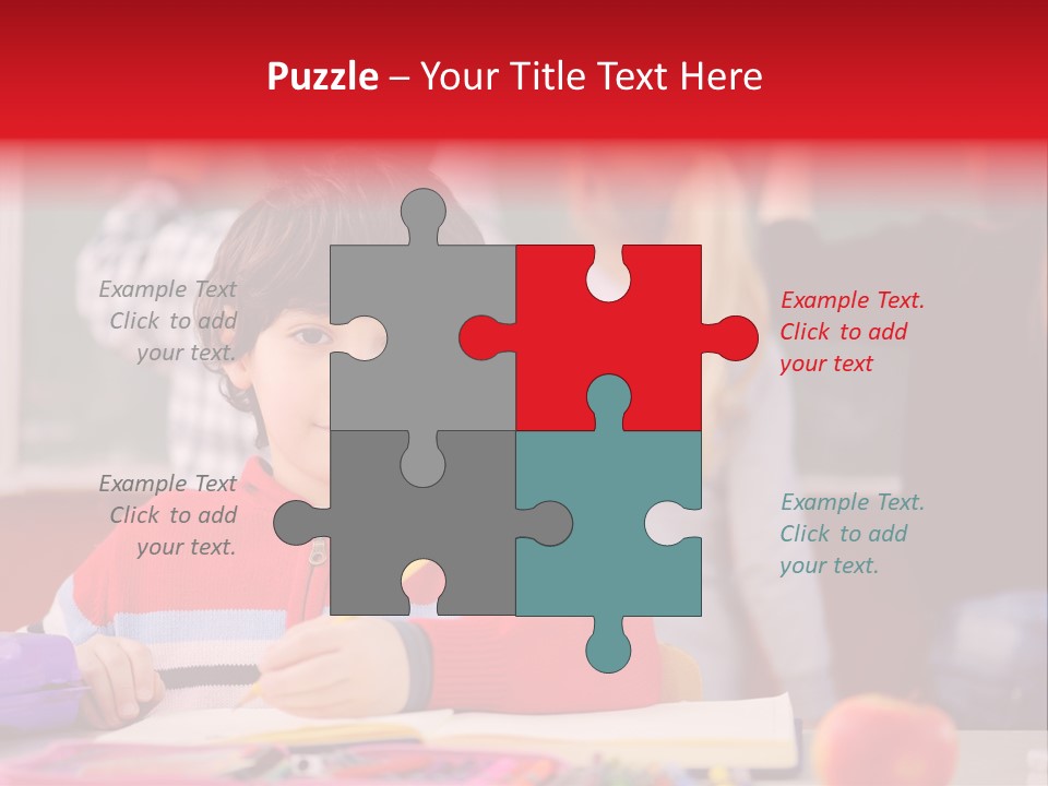 Boy Write Homework PowerPoint Template